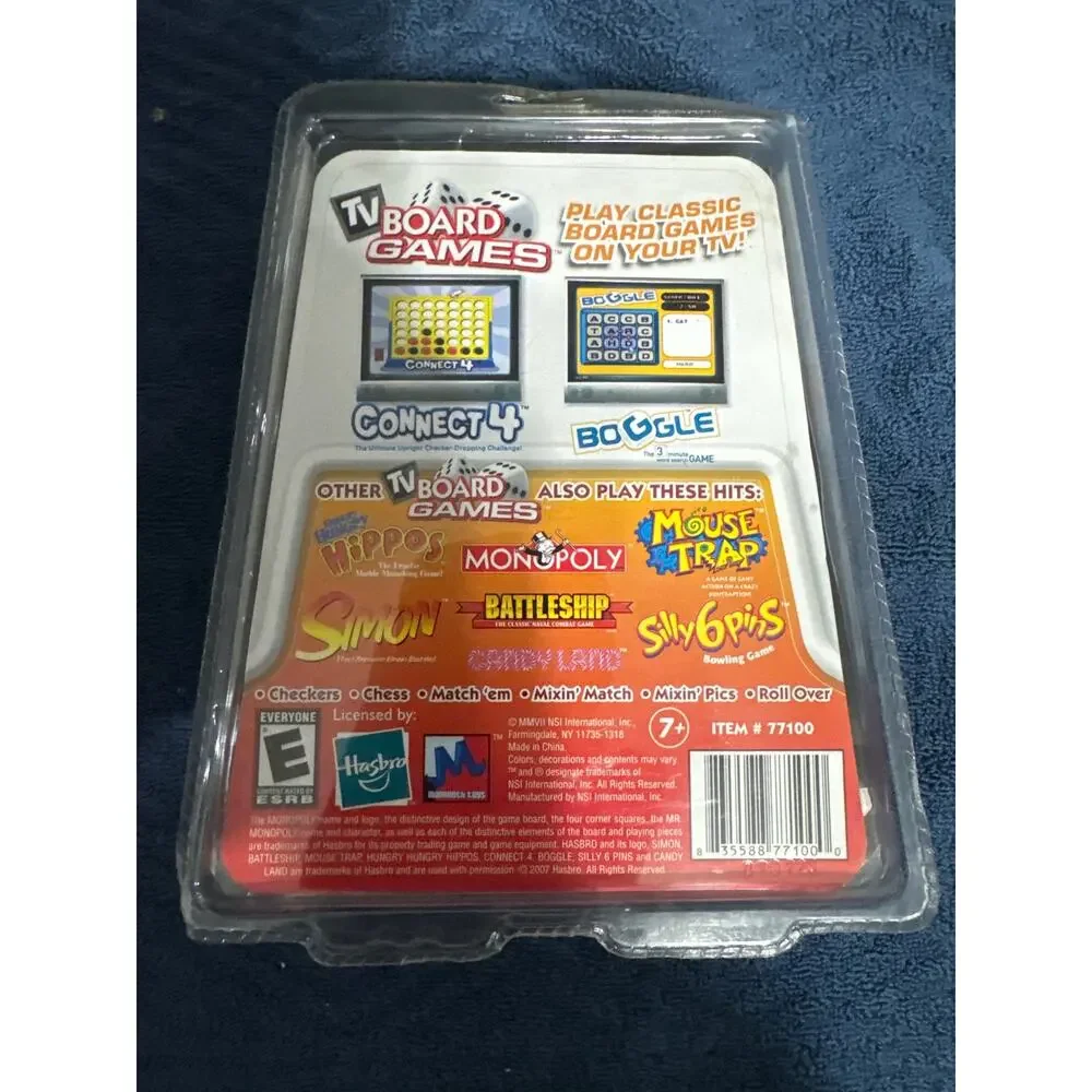 Hasbro TV Board Games 3 In 1 Boggle Connect 4 Roll Over Plug N Play Game‎